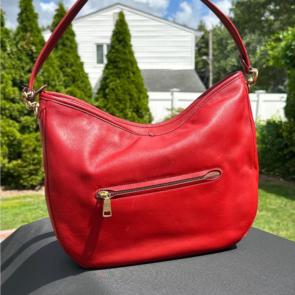 Coach Red Leather Shoulder Bag